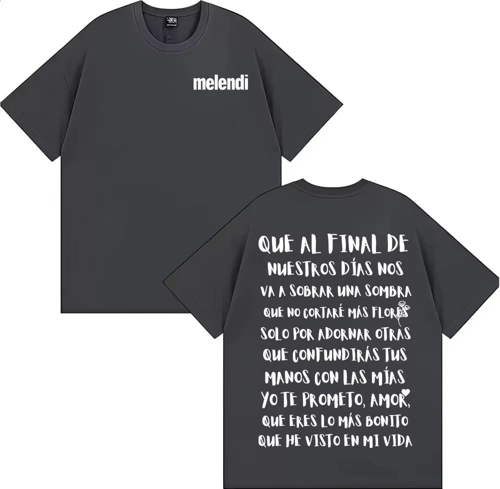 Rapper Melendi Jardín Con Enanitos Lyrics Graphic T-shirt Men Clothing Harajuku Trend Punk Tshirt women Short Sleeve T Shirt