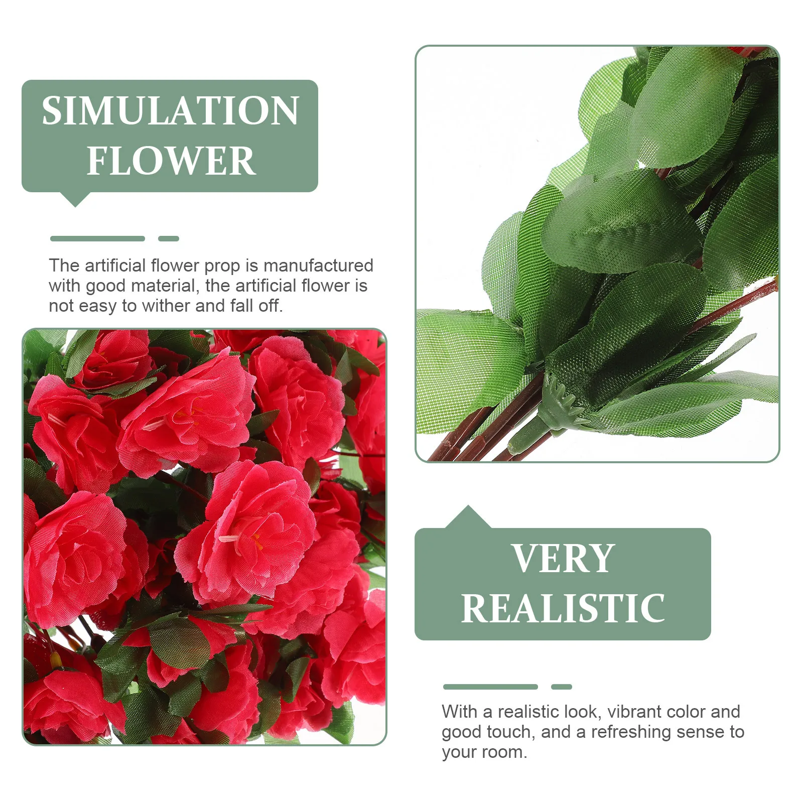 

4Pcs Artificial Rhododendron Flowers Silk Fake Floral Decor Realistic Decoration for Home Office Party Garden Centerpieces