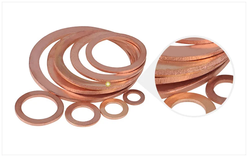 Kupfer Washer für Ölwanne Stecker M5 M6 M8 M10 M12 M14 M16 M18 M20 M22 M24 M27 M30-M60 Abdichtung solide Washer Flache Dichtung Dichtung Ring – Detail 4