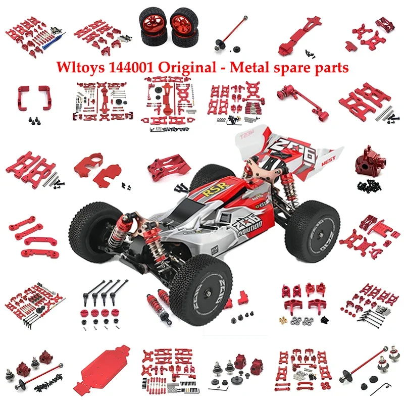 Wltoys 124017 124019 144001 144010 parti di aggiornamento in metallo per auto Rc accessori per ammortizzatori anteriori e posteriori accessori per auto