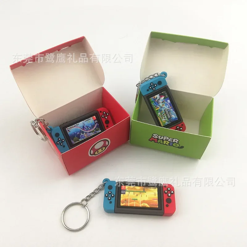 Super Mario Anime Figure Switch schermo di gioco manico in plastica portachiavi borsa portachiavi ornamento accessori giocattoli per bambini regali