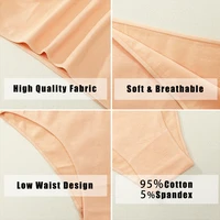 4PCS/SET Seamless Cotton Panties Women Sexy Low Waist Briefs Solid Color Breathable Female Underwear Soft  Comfortable Intimates 5