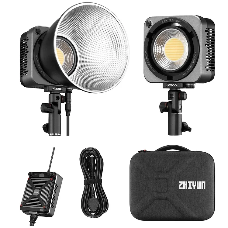 Zhiyun molus G200 300W ไฟถ่ายภาพมืออาชีพ2700K-6500K ไฟแอปควบคุมแฟลชวิดีโอไฟกล้องสตูดิโอ