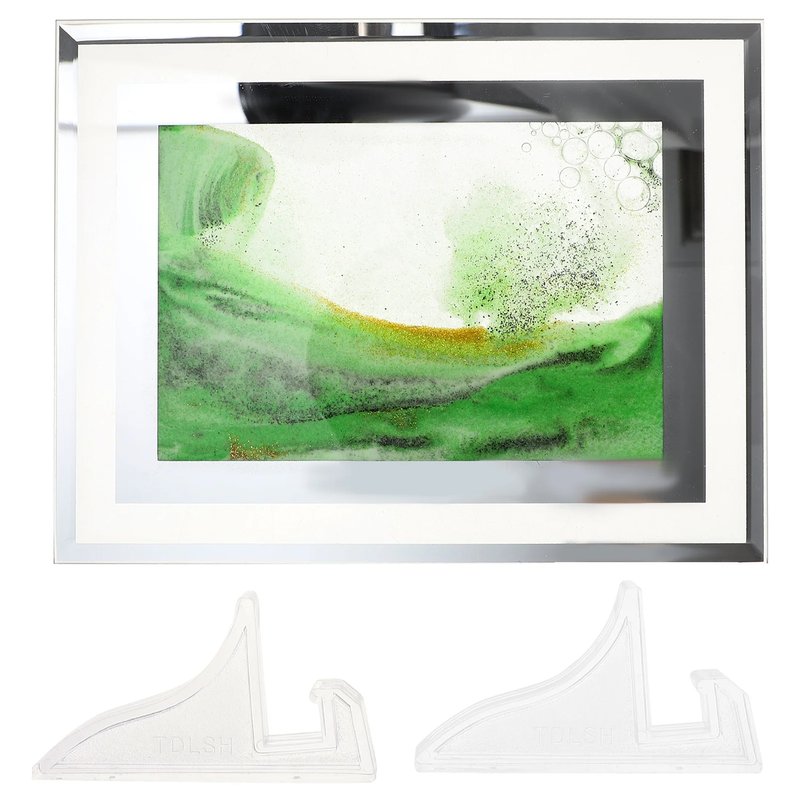 Pintura de arena movediza decorativa, imagen artística de arena de cristal, adorno de escritorio de estudio para sala de estar, arena que fluye, arena móvil relajante para el hogar