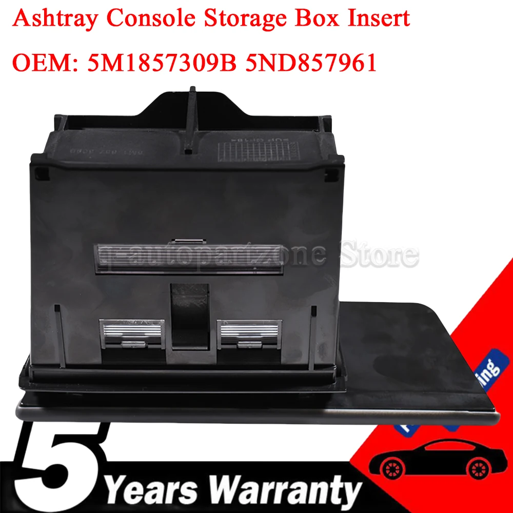 Ashtray Console Storage Box Insert For VW Tiguan Golf Plus 2009-2014 Black LHD 5M1857309B 5ND857961 Auto Parts