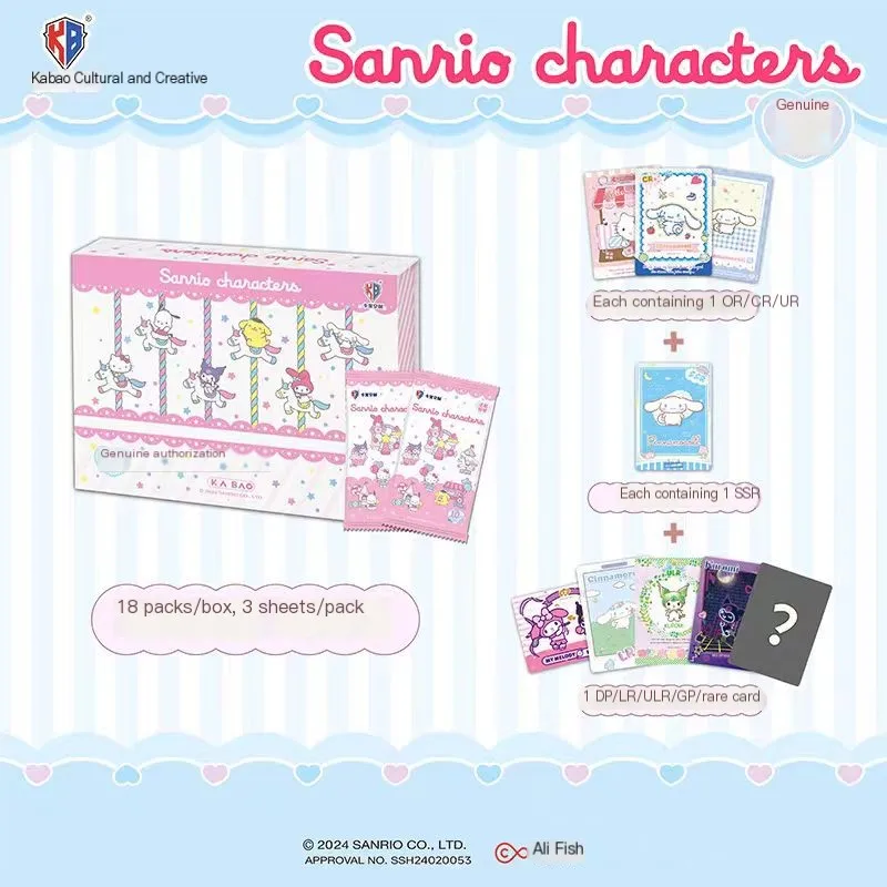 KABAO Sanrio Polaroid Party Plan Collection Card Hello Kitty Kuromi Melody Cute Cartoon Game Trading Card Children's Gift