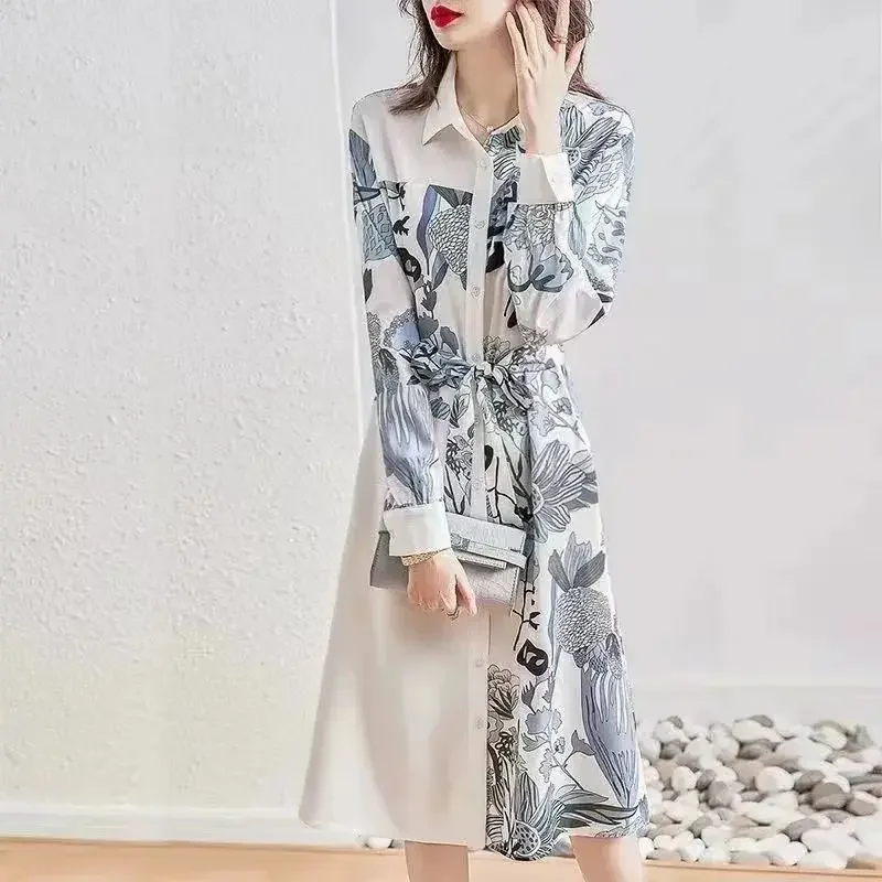 Midi Spring Autumn Women's Long Sleeve Dresses New In Female Dress Features Retro Harajuku Winter 2025 Fashion One-piece Full G