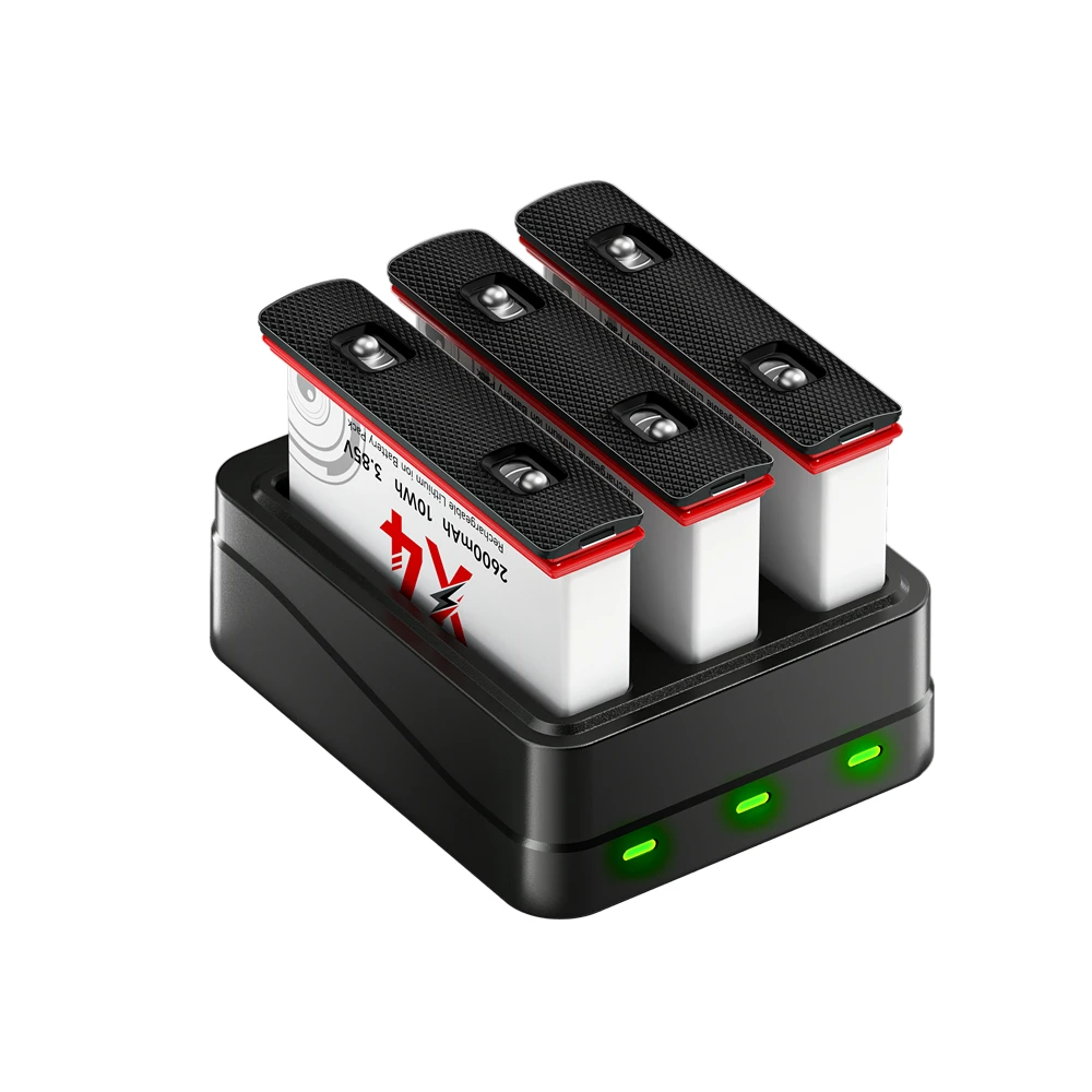 3 Slots Battery Charger for Insta360 ONE X4 Sport Camera Accessories Fits Popular Action Cameras