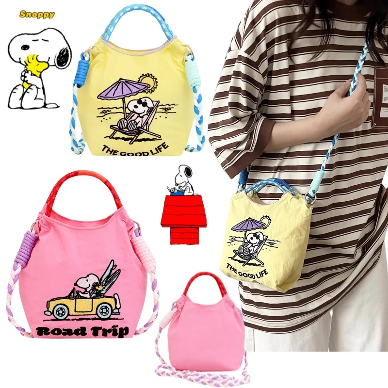 

Арахис Снупи Аниме Периферийные устройства Мультфильм Вышивка Принт Путешествие Удобство Переноска Сумка через плечо Дорогой подарок подруге.