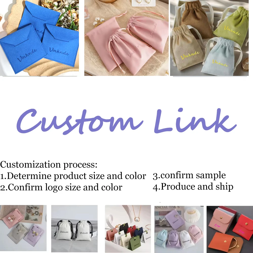 

New Custom link for Custom Logo in PU Leather Velvet Microfiber Sude Flannel Paper Bag Box