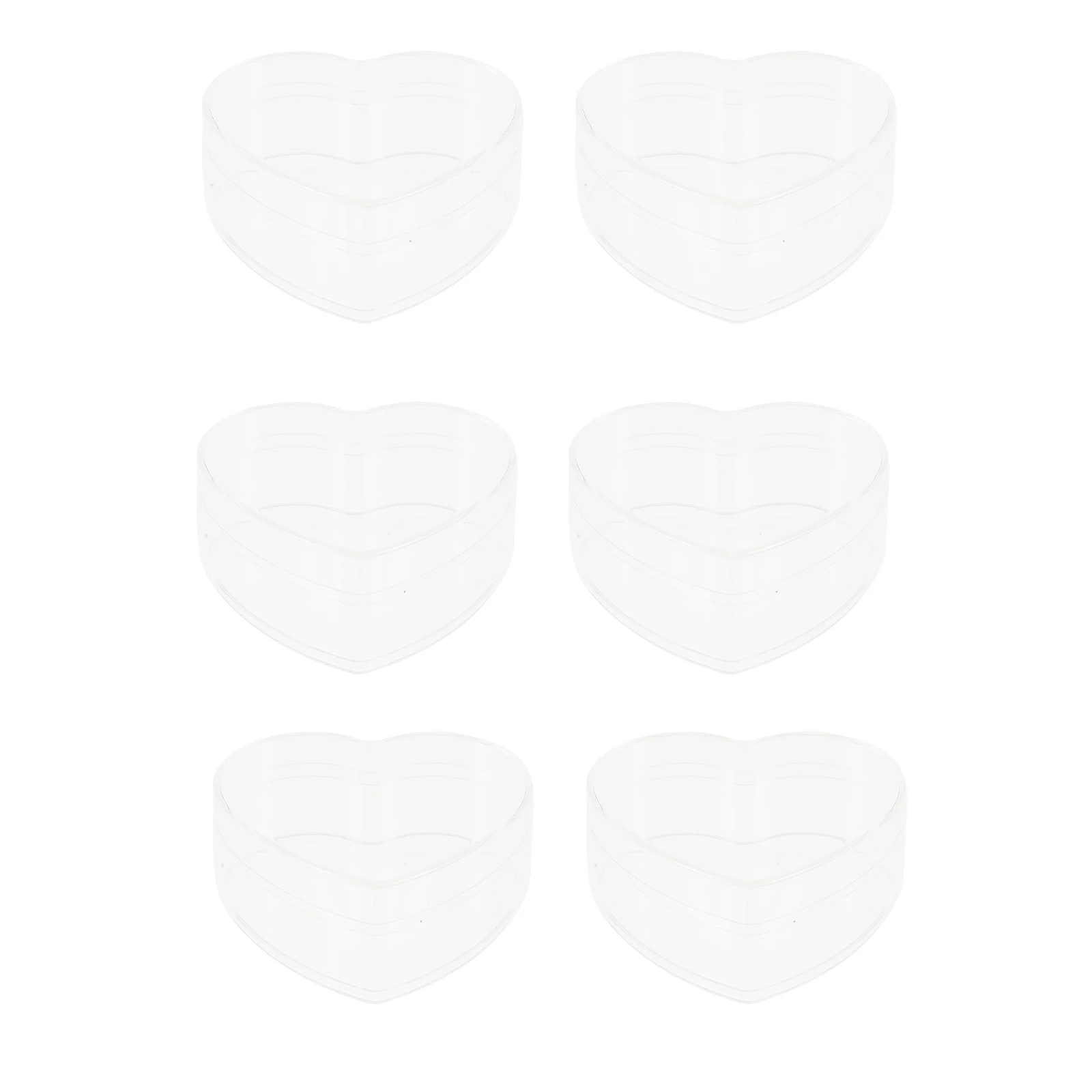 

6 Pcs Heart Shaped Plastic Storage Containers Transparent Gift Boxes for Travel Vacation Business Trip Desk ganization C y