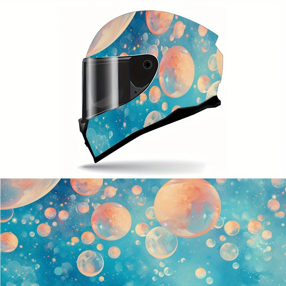 

Виниловая пленка для шлема Pastel Space Bubbles Design, водонепроницаемые съемные наклейки для мотоциклетных велосипедных шлемов, универсальная защита от царапин F