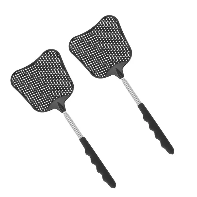 TFTP-Mosquito And Fly Killing Plastic Fly Swatter Retractable Stainless Steel Rod, For Indoor And Outdoor Use (10 Pack)