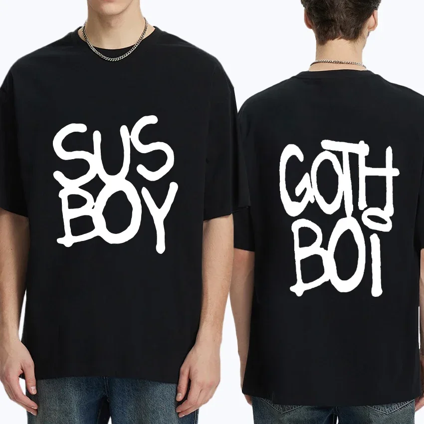 

Lil Peep Rapper Sus Boy Double Sided Print T Shirt Men Women vintage Hip Hop streetwear Unisex 100% Cotton short sleeve T-shirts