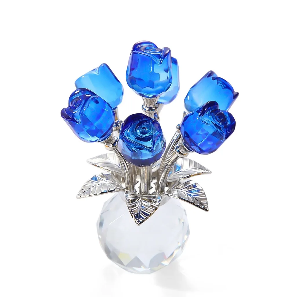 7-Head Rose Ornament Warm Sentimental Home Decorative Ornament Statue Sculpture Ornament Decorative For Valentine'S Day Home