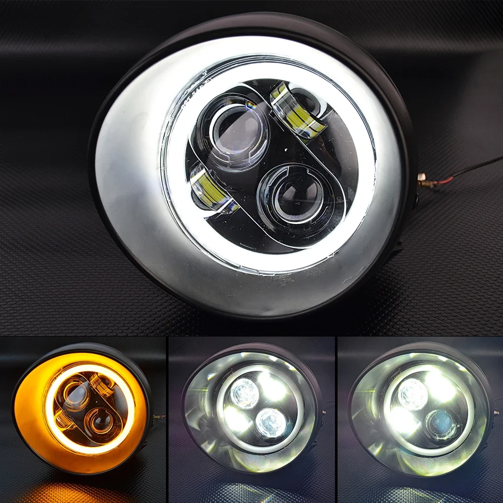 Motorcycle Headlight LED 5.75 inch Motorcycle lighting system for Harley Sportster Dyna Honda Suzuki Kawasaki Bobbers Custom - Image 2