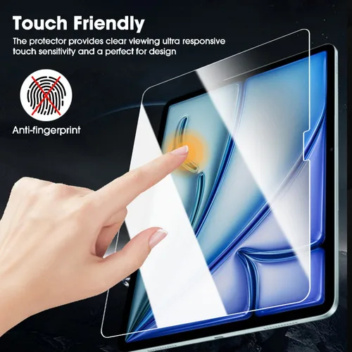 Imagen 2 del producto Para IPad 11 pulgadas 13 pulgadas Protector de pantalla fácil de instalar películas protectoras de vidrio templado antiarañazos para IPad 11 pulgadas 2025 2024