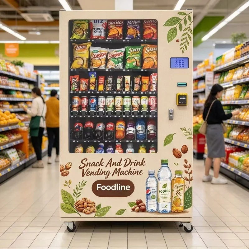 China Bulk Refrigerated Food Vending Machine Chips Snacks and Drinks Vending Machine Custom 600W SDK 400W SPCC