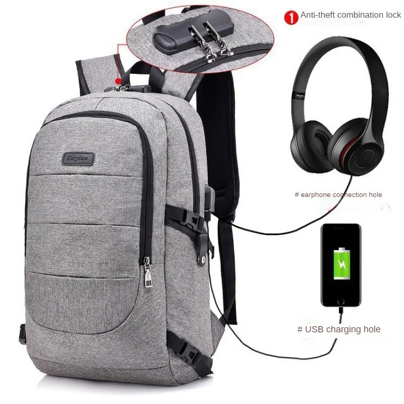 

Business USB Charging Men's Backpack Large Capacity Laptop Bag Multifunction Student School bag Anti-Theft Man Travel