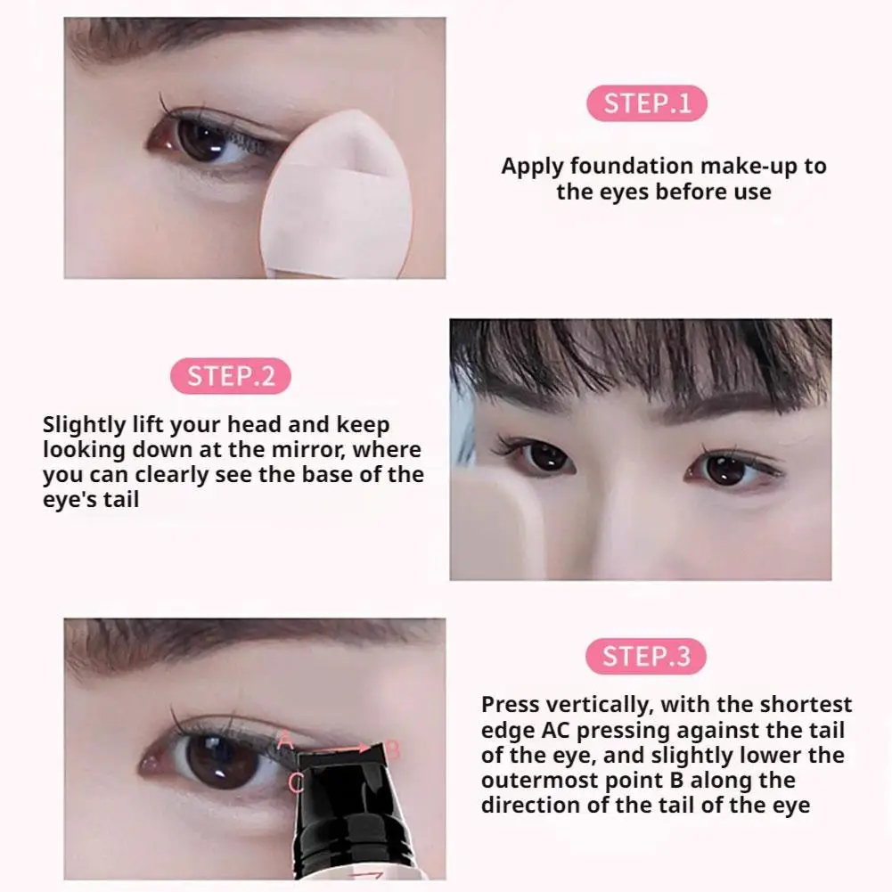 1/2 Stuks Zwart Bruin Geïntegreerde Eyeliner Stempel Pen Langdurige Vlekvrije Make-up Sneldrogende Geïntegreerde Eyeliner Stempel