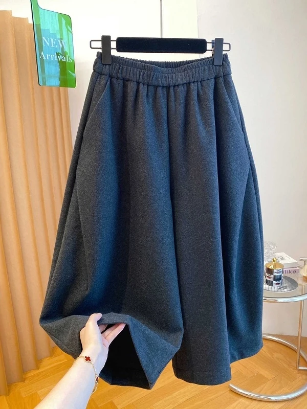 

plus Size Casual Trousers Women's Faion Versatile High Waist Thiened Fce Knife Straight Leg Pants Winter Warm