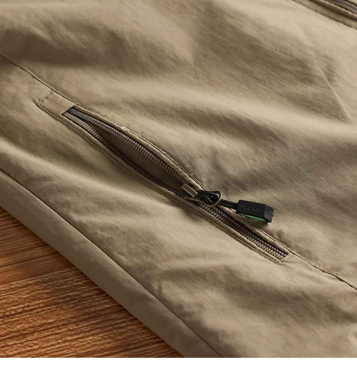 Neue wasserdichte Kapuzenjacken für Herren, lässig, winddicht, Herbst, leicht, mit mehreren Taschen, Wandern, Windjacke, abnehmbare Hutjacke – Detail 10