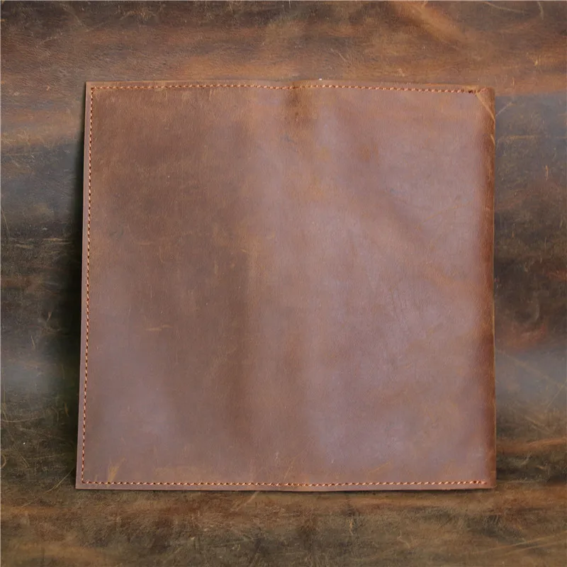 358 Men's and Women's Head Layer Leather Crazy Horse Leather Long Wallet Multi Slot Snap Card Bag