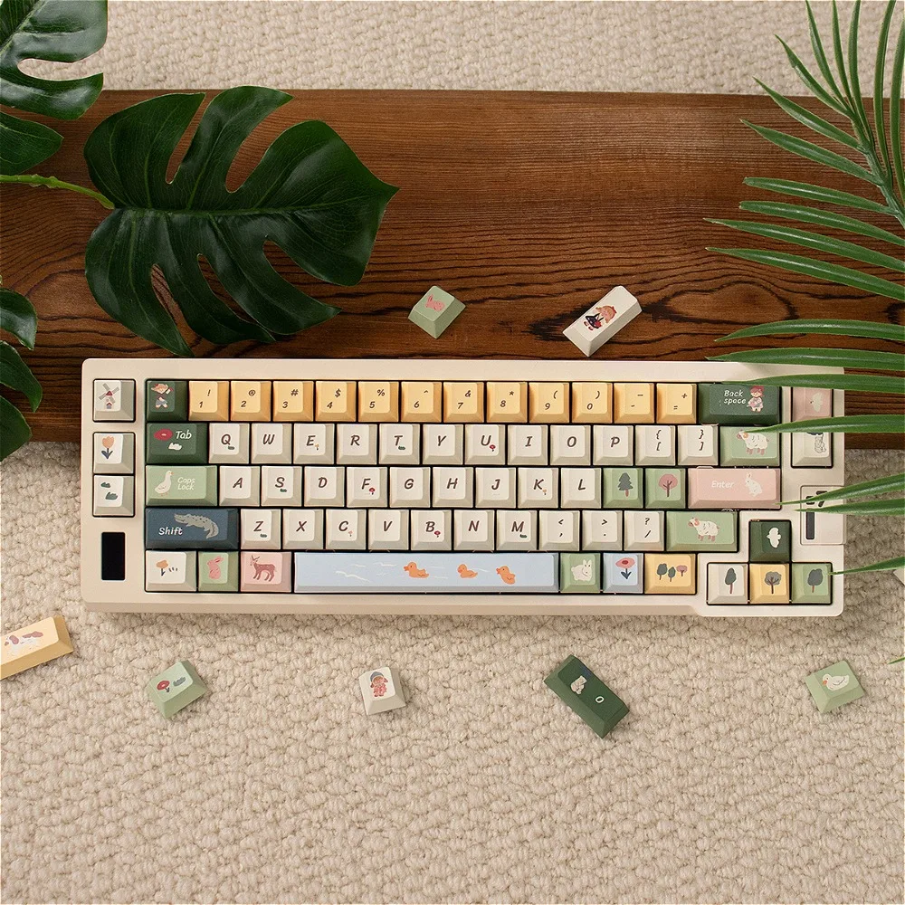 Kasuga Ranch 152 Keys, Cherry, Mechanical Keyboard Accessories PBT Keycaps for MX Switch Keyboard Keycaps