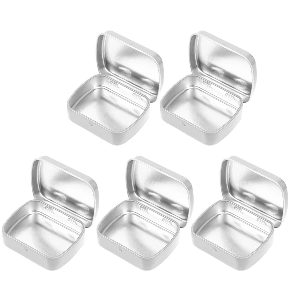 

5pcs Candy Tin Storage Box 60x45x15mm Hinge Gold Small Metal Container Empty Organizer Mini Box Accessories