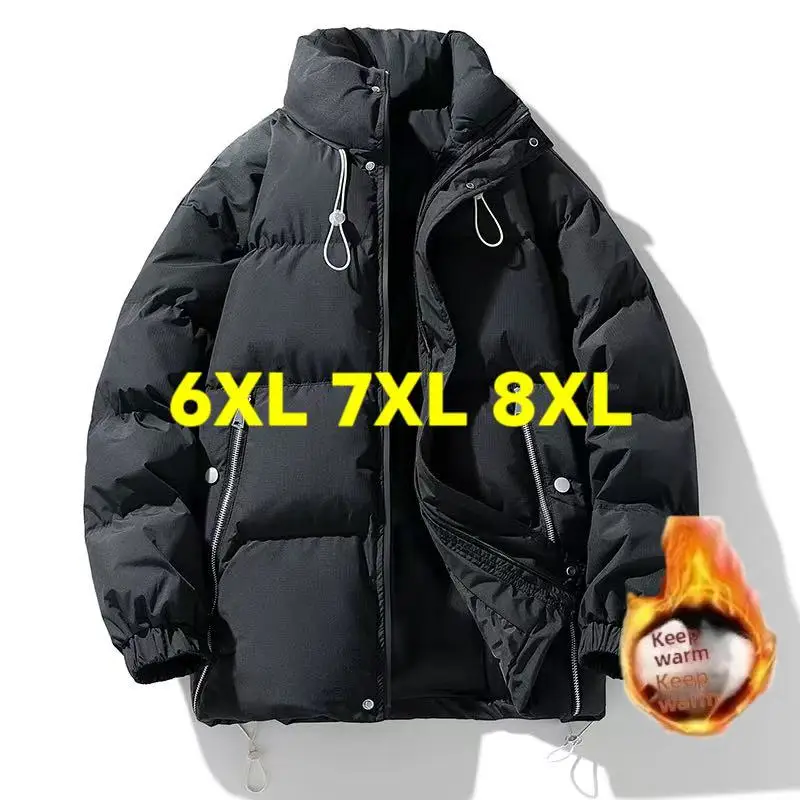 Winter Jackets Men Coats Thick Warm Windbreaker Plus Size 6XL 7XL 8XL Oversize Cotton Black Big Pocket Autumn Waterproof Loose