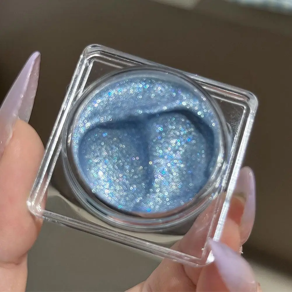 Błyszczący rozświetlacz w żelu do makijażu, efekt błyskotliwych ziemniaków, rozświetlacz do twarzy, naturalny makijaż konturowania z brokatem.