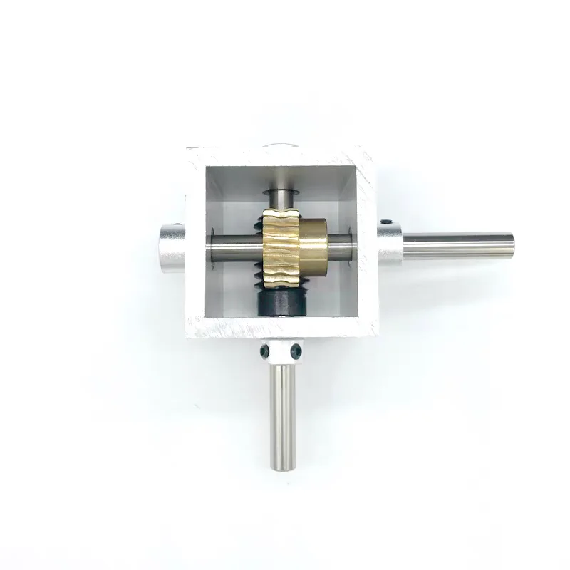 6MM/8MM Worm Gear Reducer Small Gearbox 90 Degree Right Angle Reversing Gearbox 1:10 1:20 Angle Converter