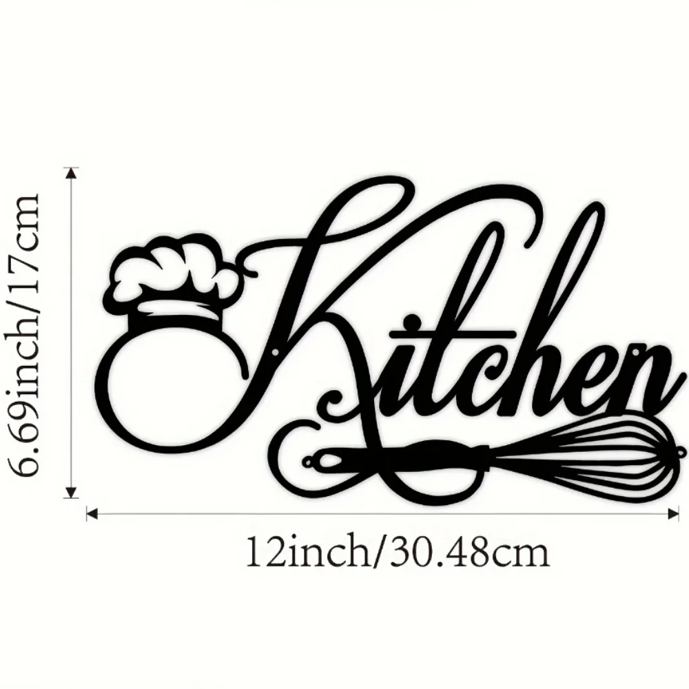 Rustic Metal Kitchen Sign - Farmhouse Wall Decor for Home, Kitchen, or Dining Room - 12 x 6.69 Inches (Classic Style)