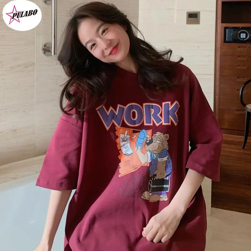 PULABO y2k Summer Women Short-sleeved T-shirt Student Korean Style Fat Increase Loose Top T Shirts y2k