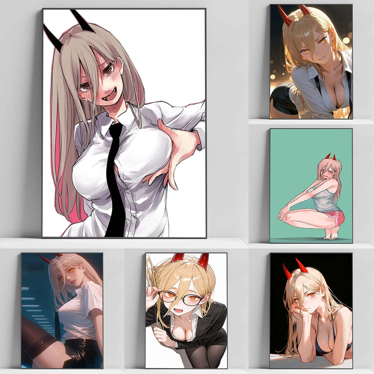 

Chainsaw Man Power Sexy Poster Decorative Wall Pictures Coffee House Bar Gift For Home Decor Bedroom Decoration Living Room