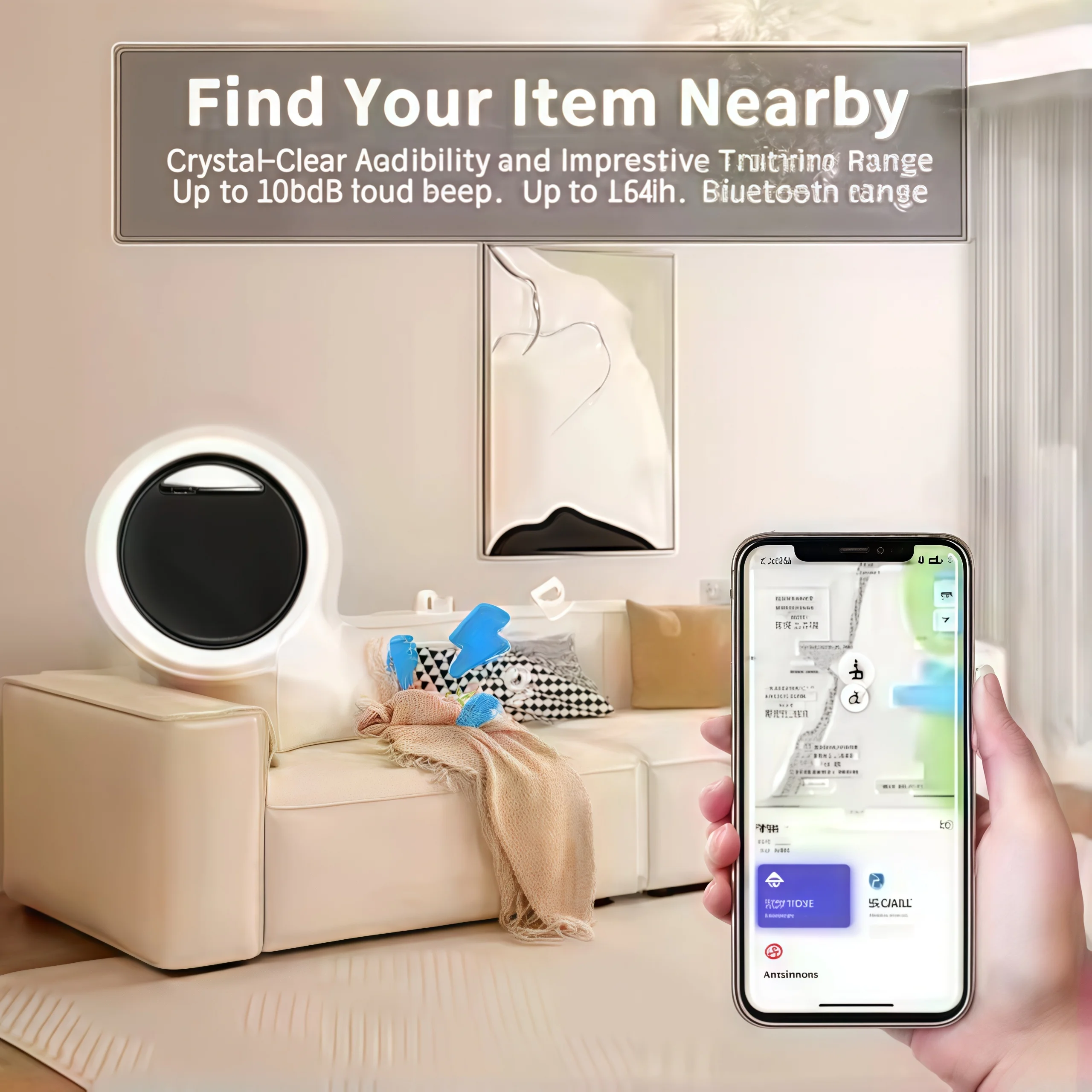 AirTag Bluetooth Tracker - IPX5 Waterproof GPS Locator for Keys/Pets/Luggage,Find My iPhone Compatible,Anti-Lost Device for Kids