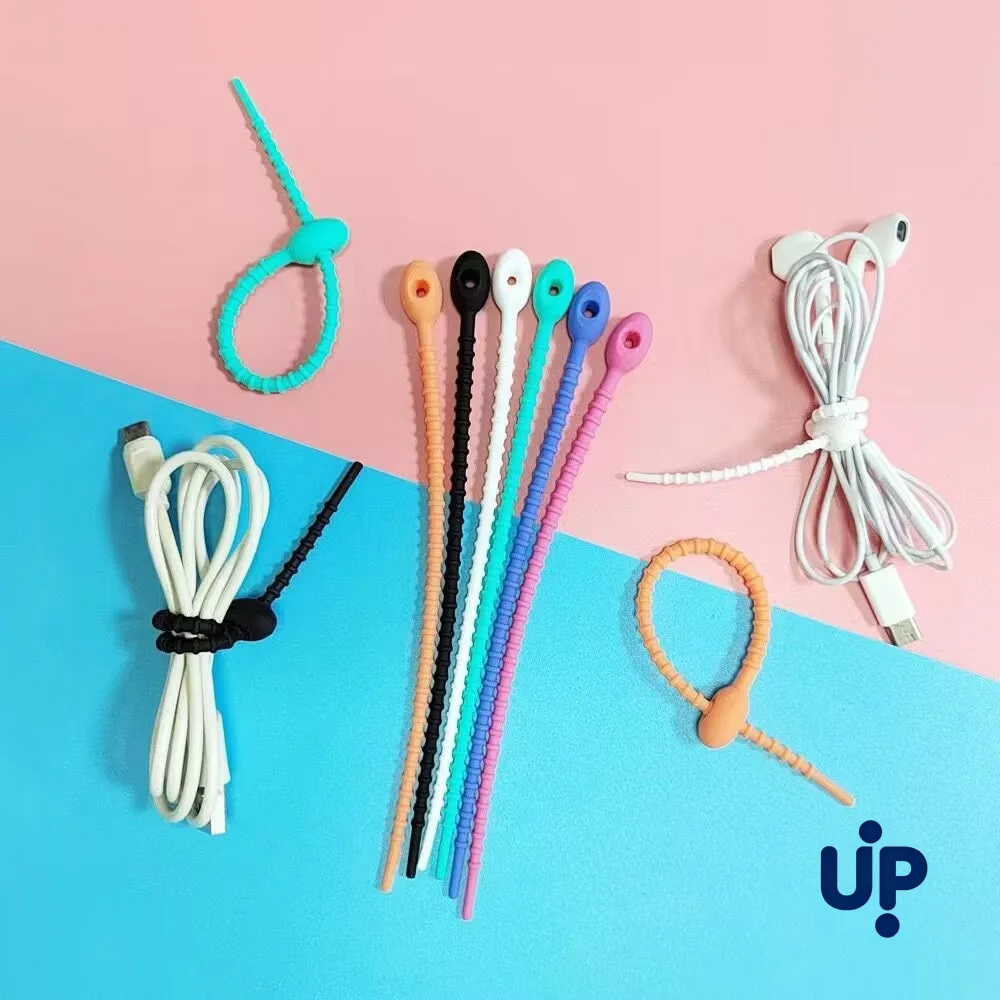 30PCS Silicone Reusable Cable Wire Organizer Winder Storage Holder Bag Ties Cord Bag Clip Food Saver Earphone Line Tidy Clips