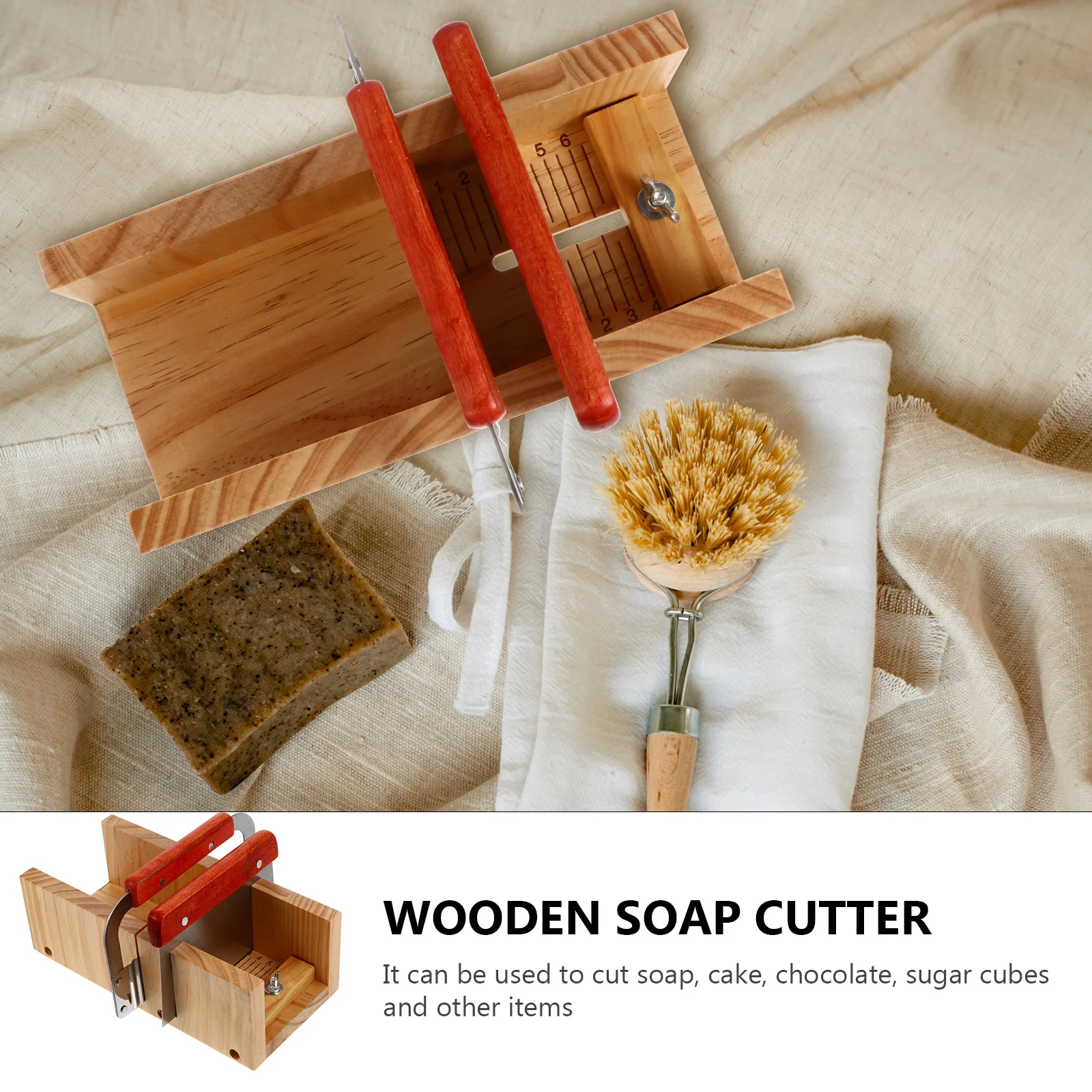 

Wooden Soap Cutter Set Handmade Cutting Device DIY Tool 1Set Wavy Straight Cutters Durable Wood Stainless Steel Easy Use Precise