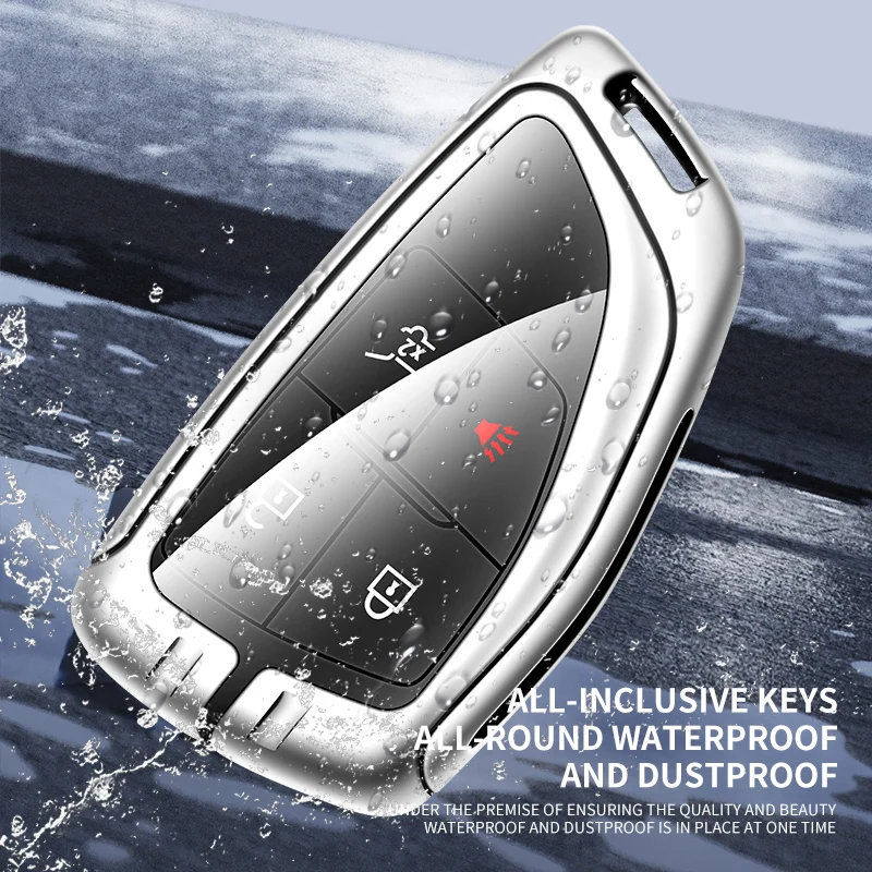 Zinc Alloy Leather Car Key Case for Chevrolet Tahoe Suburban for GMC Yukon for Buick ENVISION S Plus Avenir 2020 2021 2022 2023