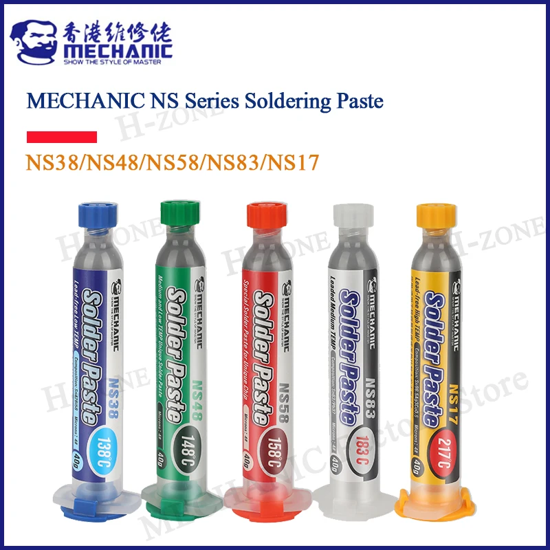 MECHANIC NS Series Soldering tin Paste lead-free with Syringe SMD welding mud mobile phone repair high / medium /low temperature