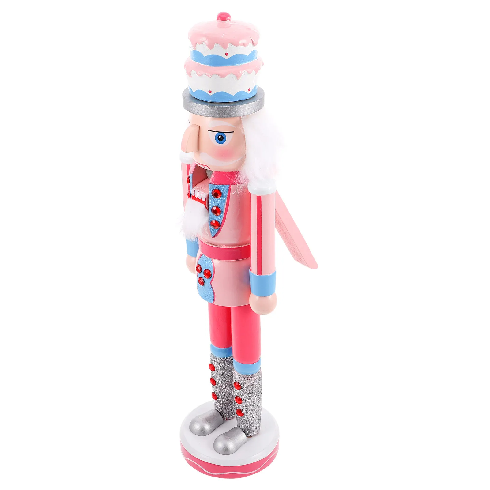 

Creative Nutcracker Soldier Ornament 38Cm Wooden Christmas Decor Desktop Nutcracker Figure Peppermint Wood Craft Decoration For