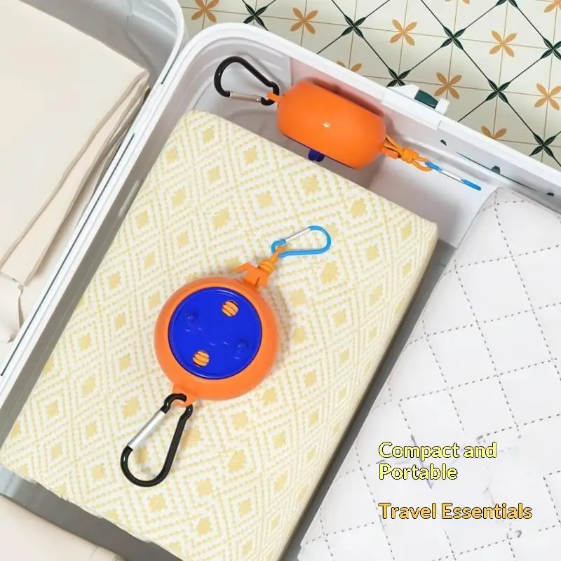 Hot Sale Portable Travel Drying Line - Retractable Rotating Clothesline with Carabiner for Business Trips & Hotels
