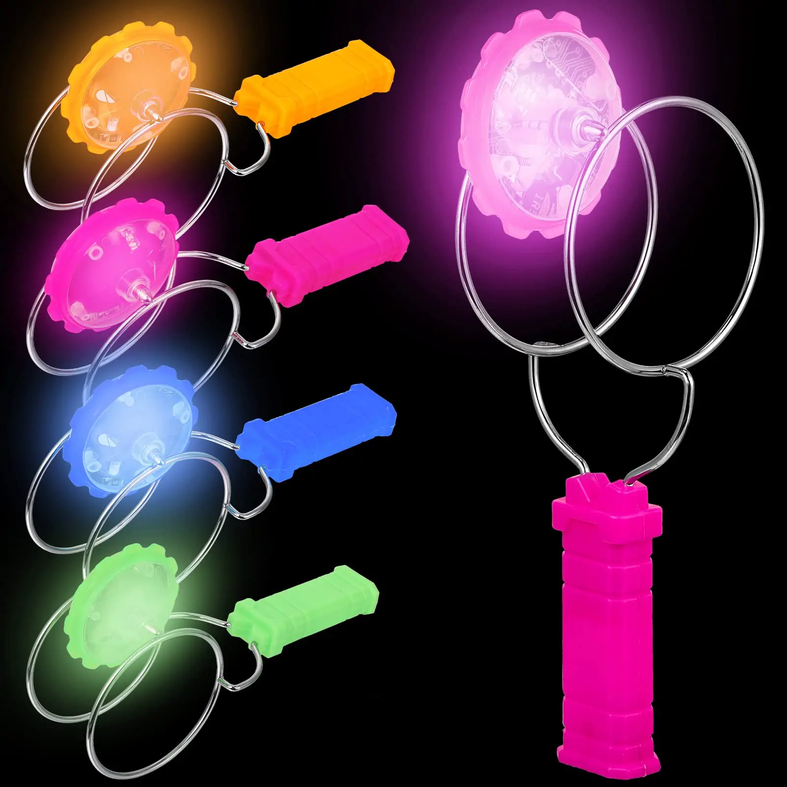 Led Light Up Magnetic Orbit Spinning Top Creative Twister Flashing Gyro Wheel Hand Cranked Magnetic Gravity Defying Stunt Toy
