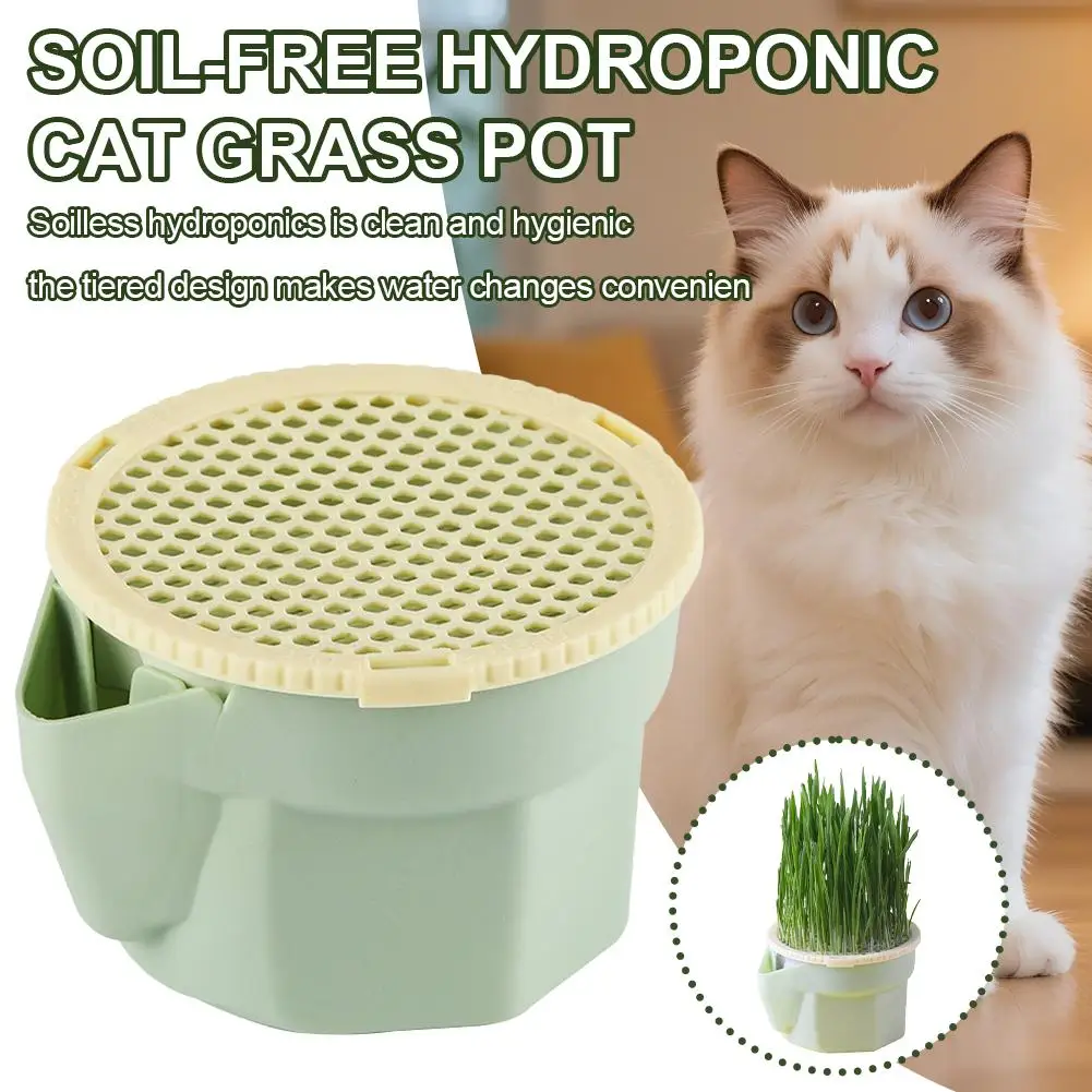 Hydroponischer Katzengras-Pflanzkasten, Bodenloser Weizengras-Sprossenbehälter, Dreischichtiger Trennbarer Katzengras-Topf zur Haarbällchen-Entfernung