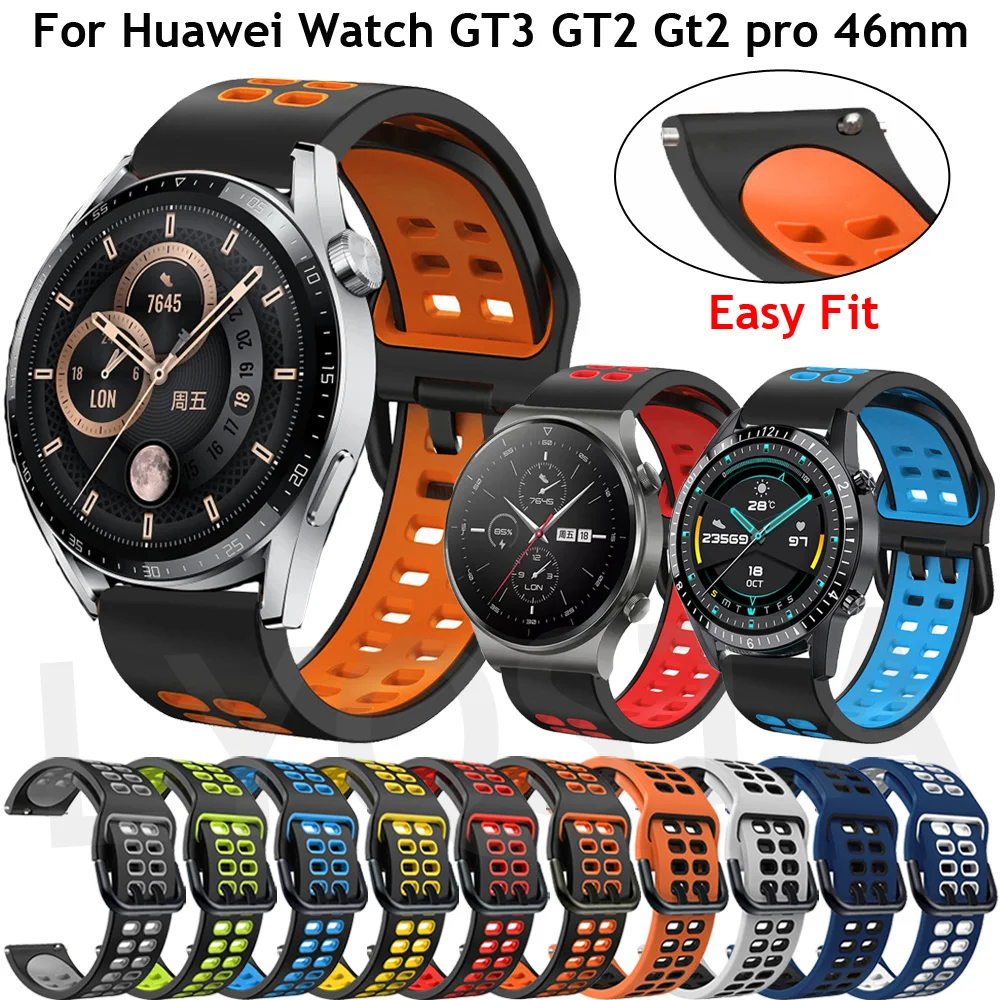 Silicone Band For Huawei Watch GT3 GT2 Gt2 pro 46mm GT 2 3 Pro Runner Sport Smart Watch 20 22mm Strap Easyfit Watchband Bracelet