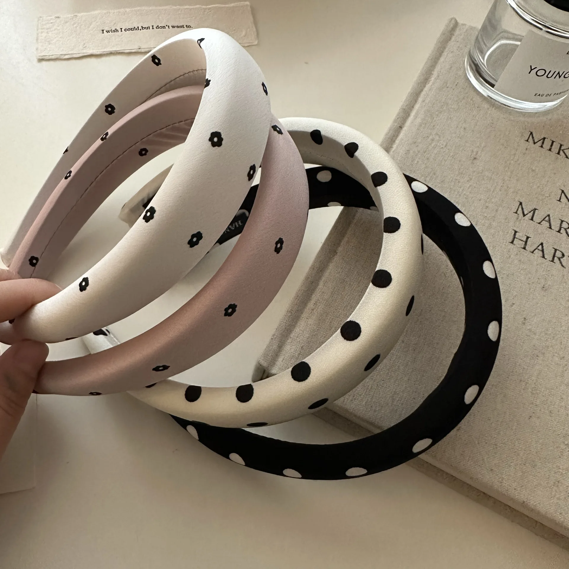 Foam Headband Polka Dot Small Flowers Volume Boosting Crown Hair Hoop for Women Daily Elegant Versatile Non Slip