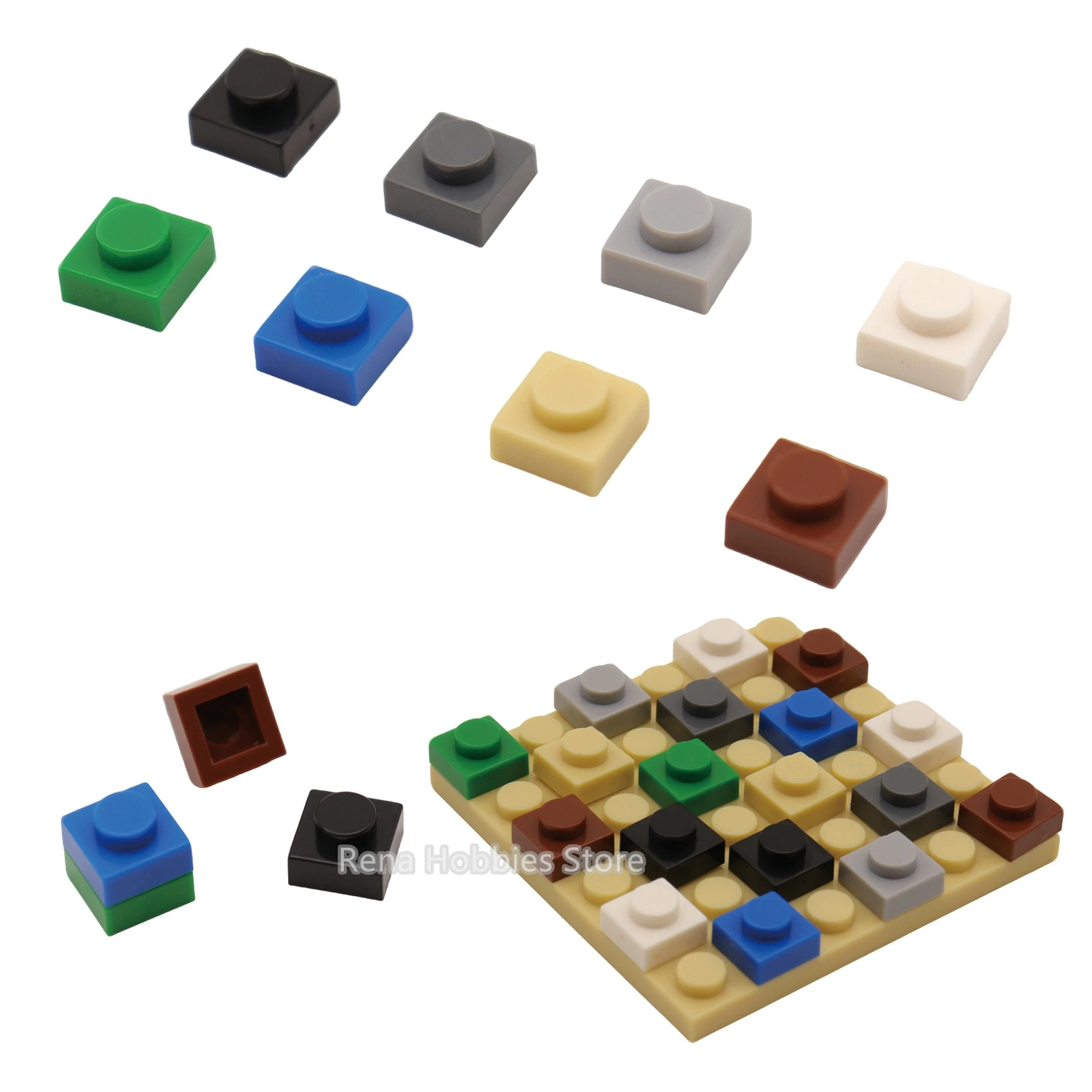 400PCS 3024 1x1 Platte DIY MOC Ziegel Teile Für Pixel Mosaik Kunst Baustein Pädagogisches Stadt Bau set