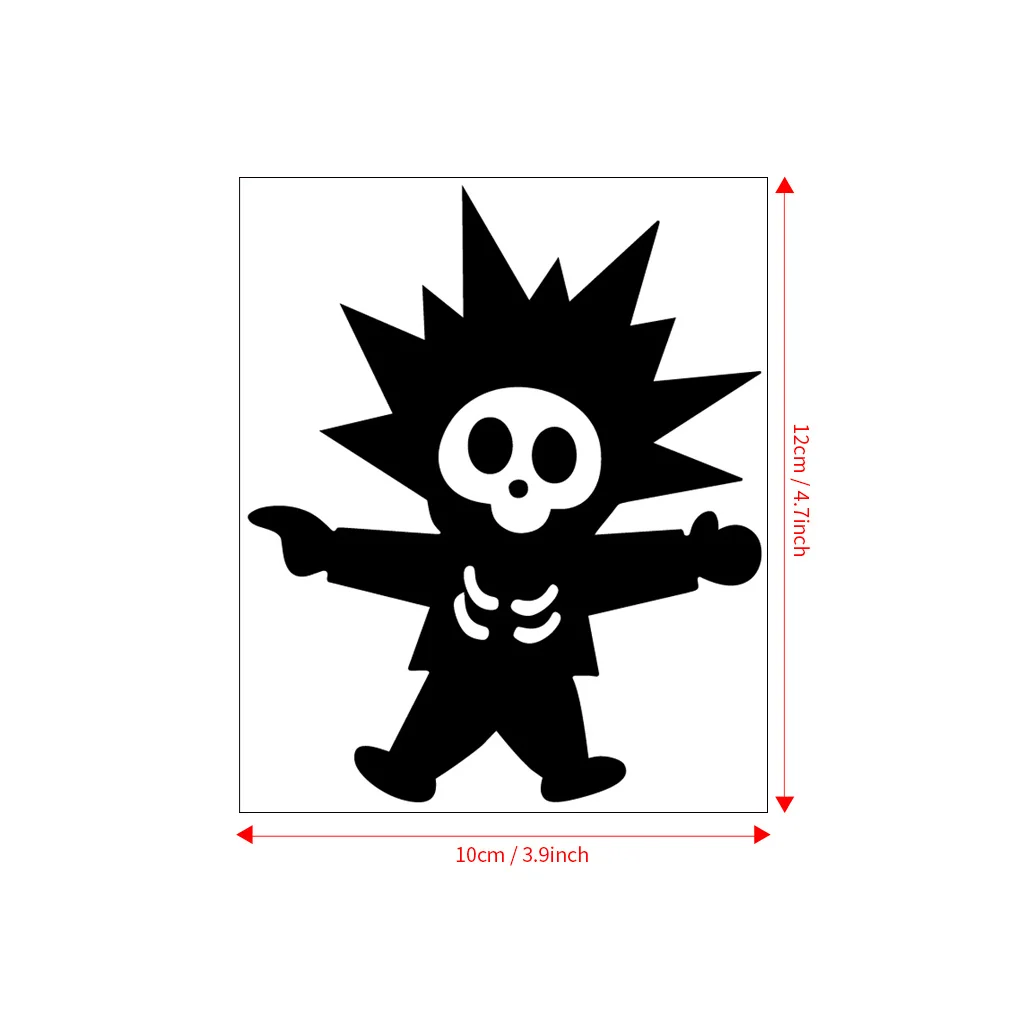 1PC Glow In The Dark Spiky Hair Skull Removable Vinyl Sticker for Light Switch Bedroom Living Room Halloween Home Decor