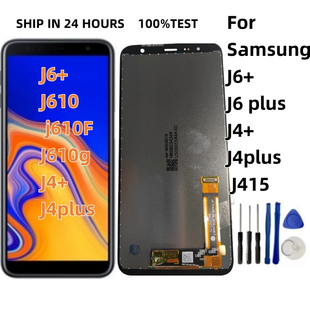 Поп НОВЫЙ ТЕСТ 6,0 дюйма для Samsung Galaxy J6+ J6 Plus 2018 J610 SM-j610F J610g J610fn/ds/J4+ J4plus J415 ЖК-дисплей с сенсорным стеклом F