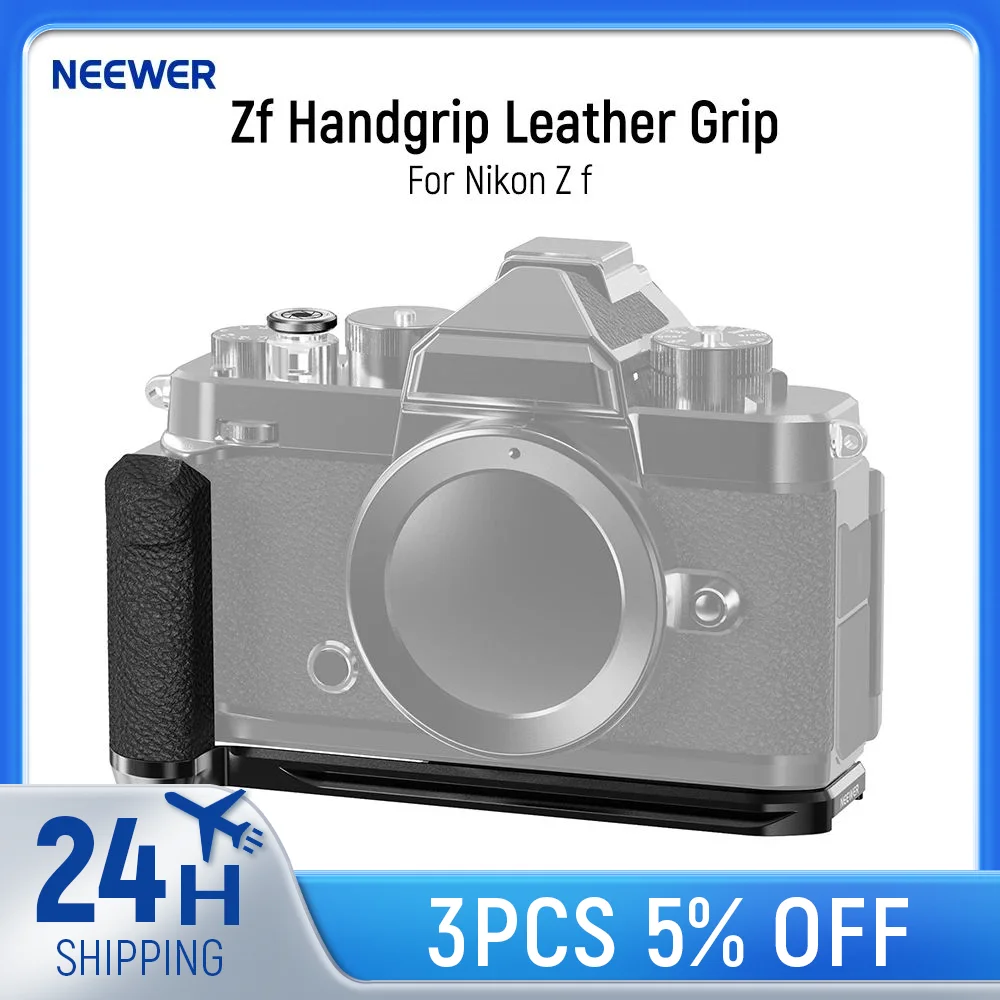 NEEWER Zf Handgrip L Shape Leather Grip for Nikon Z f Retro Formfitting Thin Camera Mounting Baseplate with Built in Handle